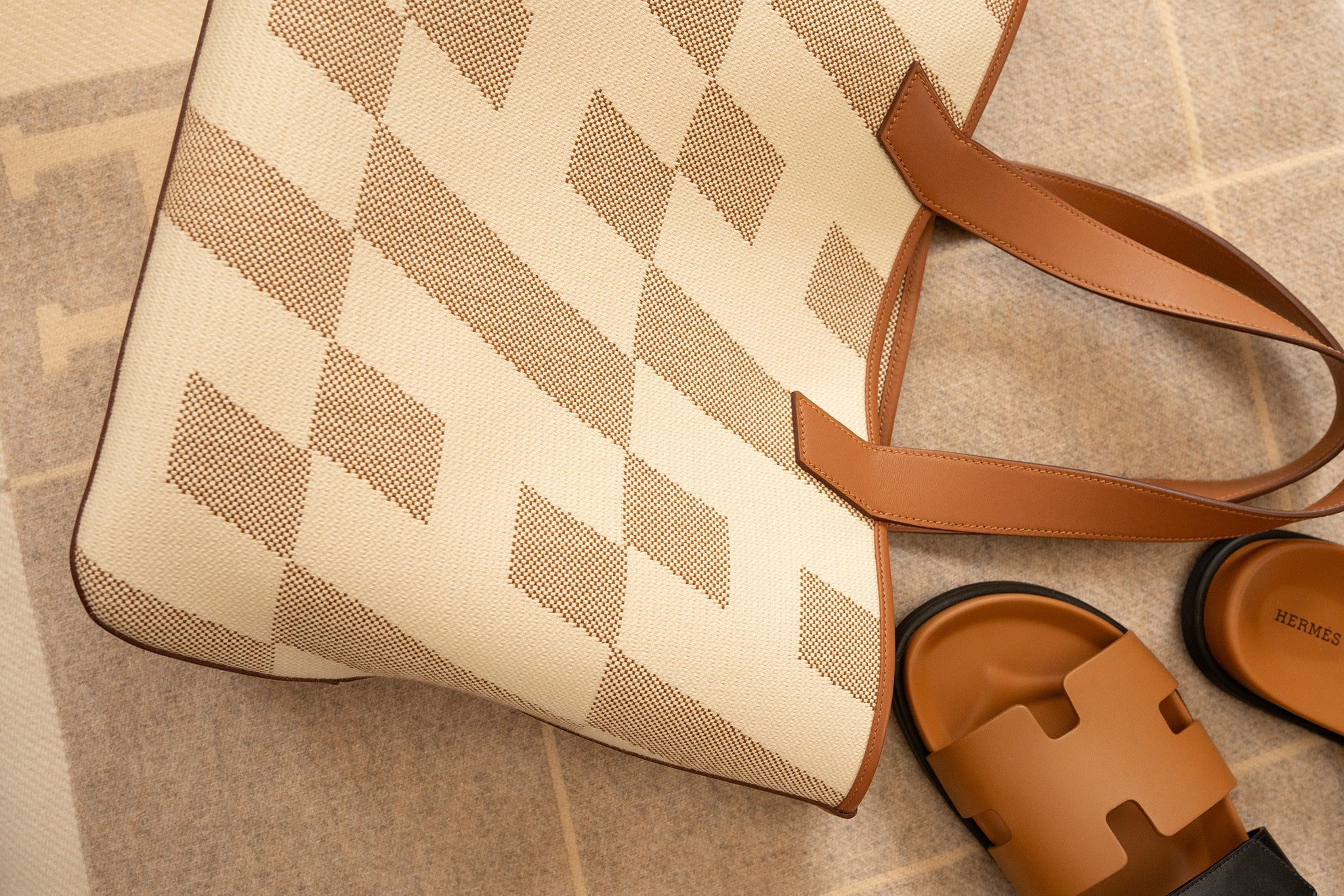 Hermès Cabas H En Biais 40 Tote Handbag