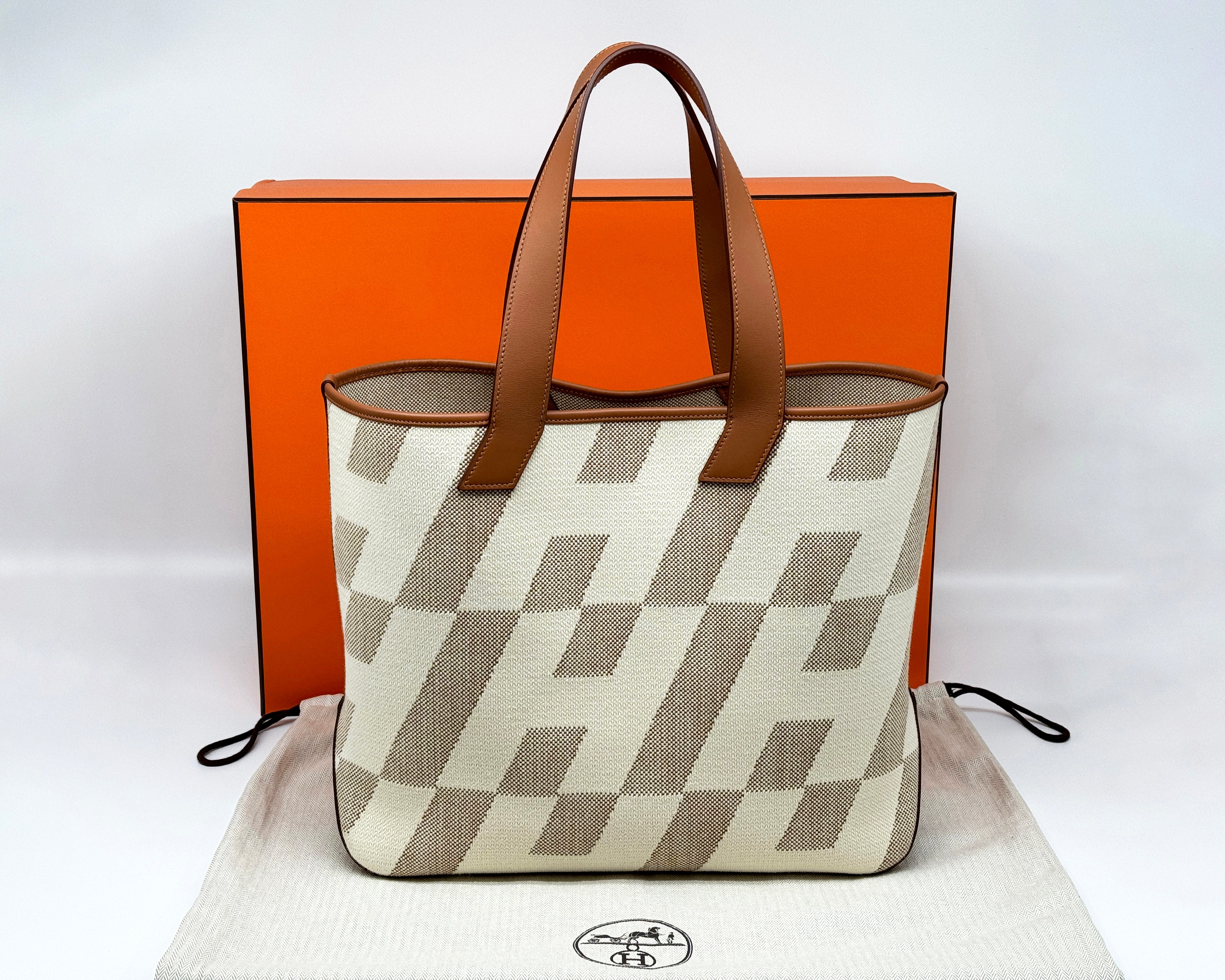Hermès Cabas H En Biais 40 Tote Handbag