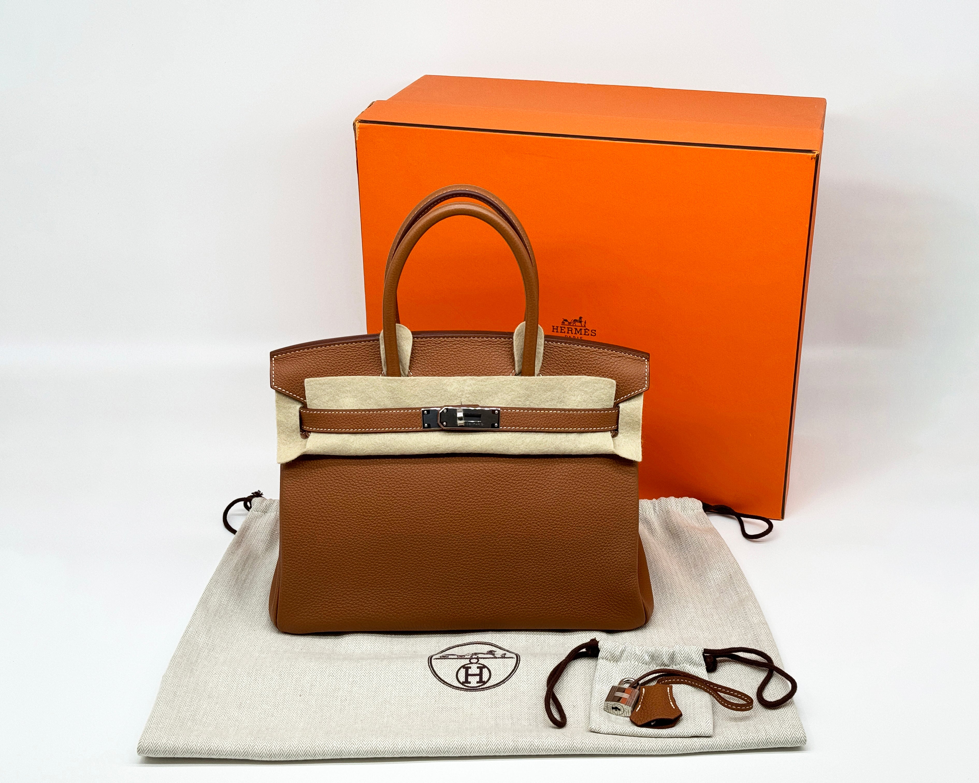 *RARE* Hermès Birkin 30 Retourne Gold Togo avec accastillage Palladium T 2015