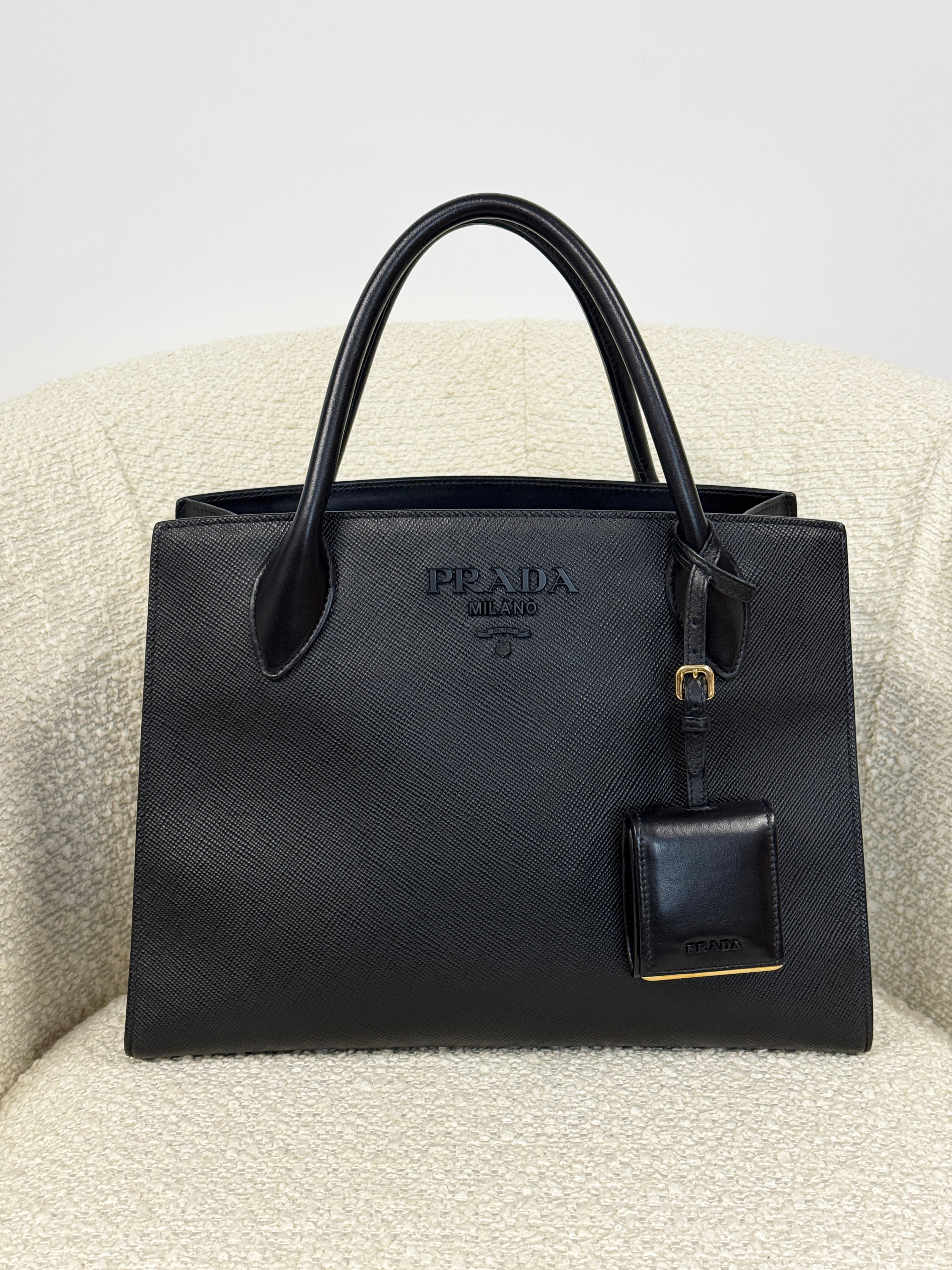 Prada Monochrome 2 Way Tote Bag