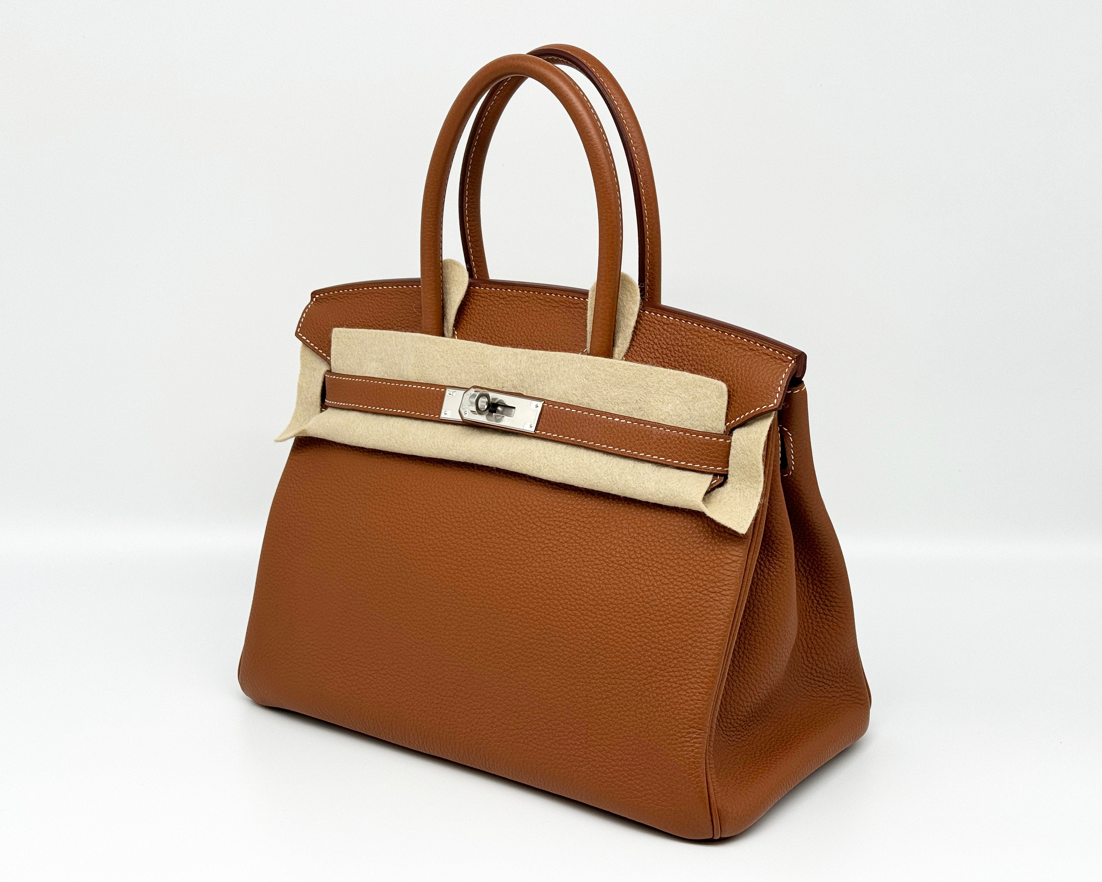 *RARO* Hermès Birkin 30 Retourne Gold Togo con herrajes de paladio T 2015