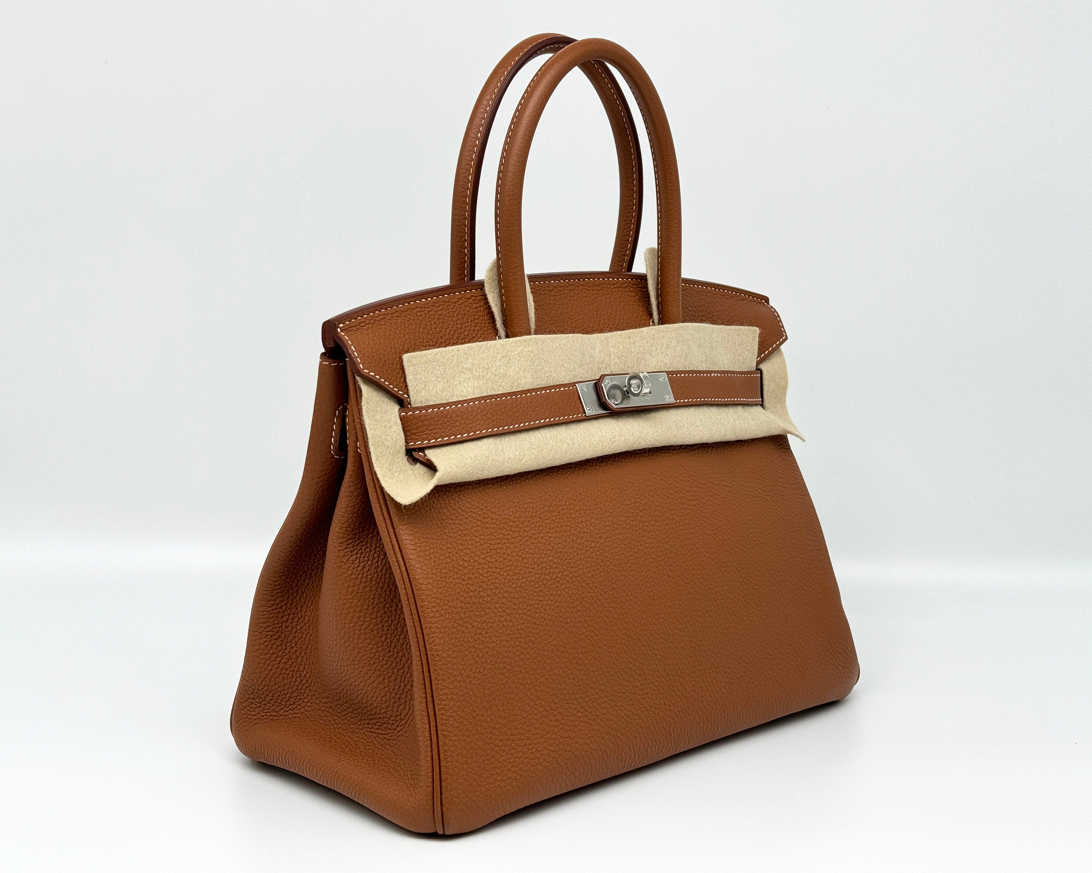 *RARO* Hermès Birkin 30 Retourne Gold Togo con herrajes de paladio T 2015