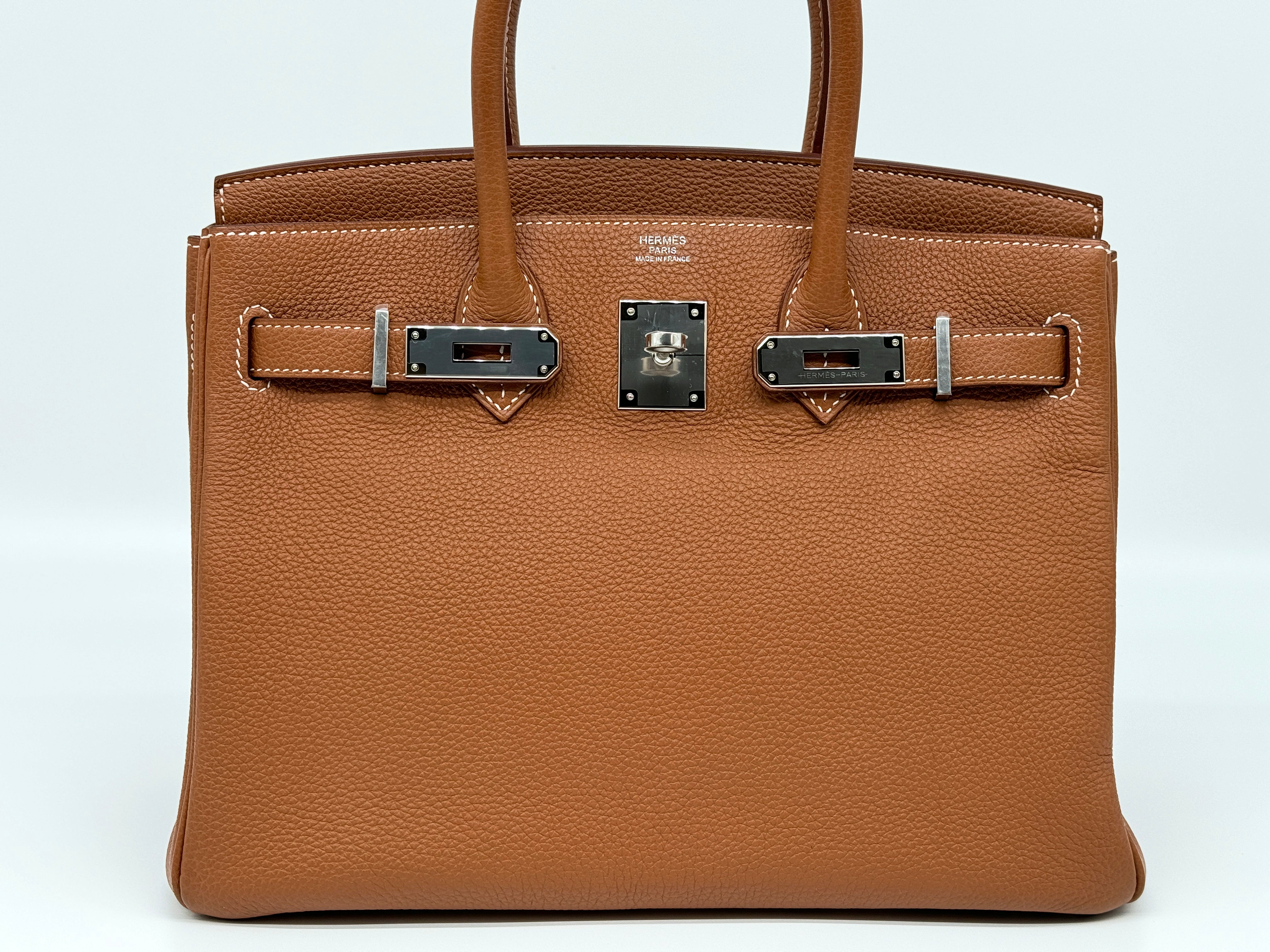 *RARO* Hermès Birkin 30 Retourne Gold Togo con herrajes de paladio T 2015